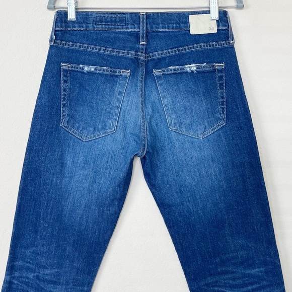 AG Adriano Goldschmied The Ex-Boyfriend Slouchy Slim Distressed Dark Wash Jean - Picture 6 of 9